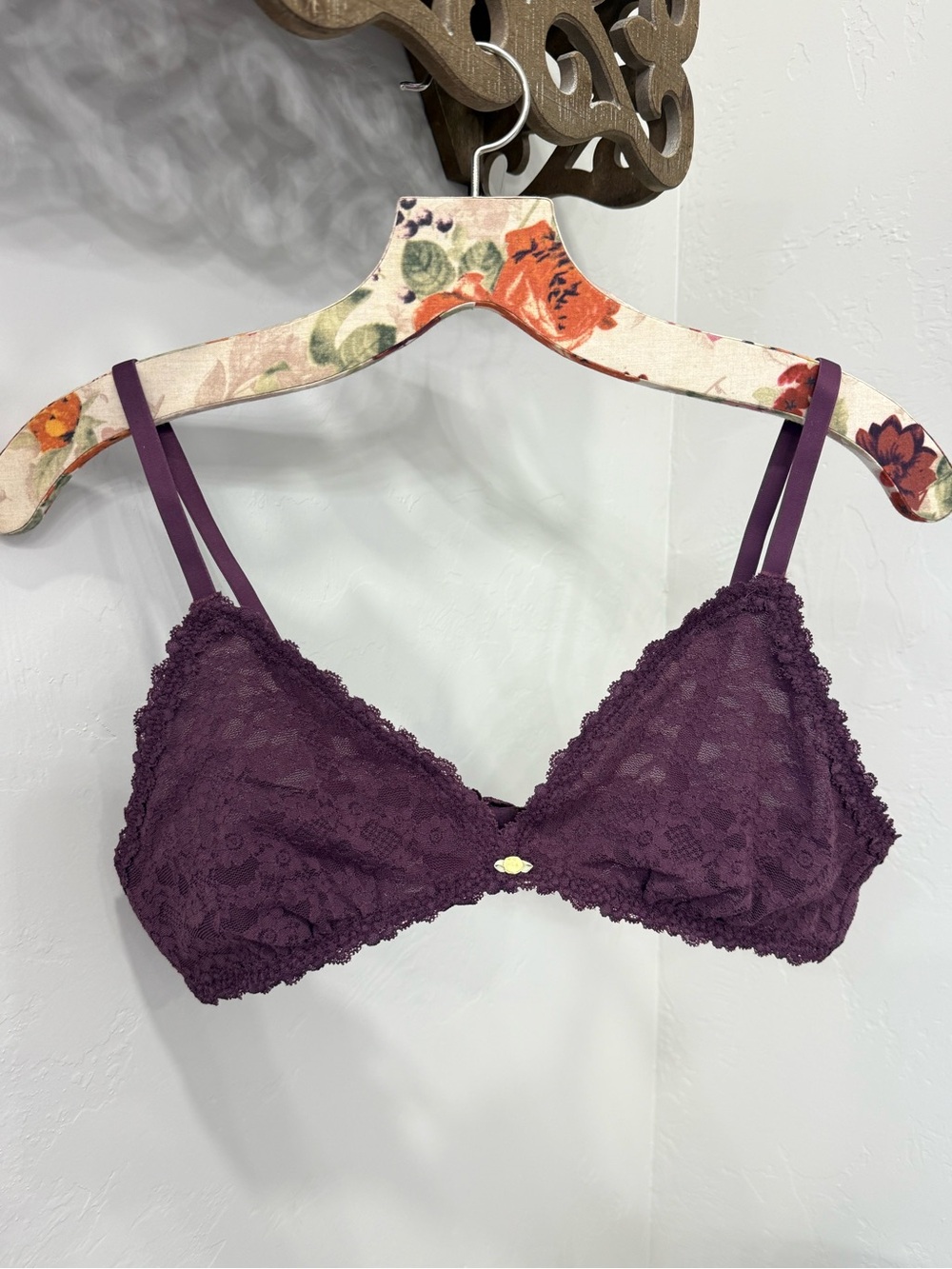 NWT Aerie Lace Triangle Bralette - Plum